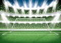 Soccer Stadium. Goal Post. Football Arena. Royalty Free Stock Photo