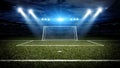 Soccer stadium and goal post Royalty Free Stock Photo