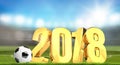 2018 soccer stadium golden 3d render