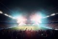 Soccer stadium inside light. Generate Ai