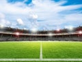 Soccer stadium with soccer field background