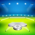 Soccer stadium with winners stand Royalty Free Stock Photo