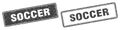 Soccer stamp set. soccer square grunge sign Royalty Free Stock Photo