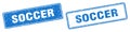 Soccer stamp set. soccer square grunge sign Royalty Free Stock Photo