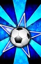 Soccer Star Burst Blue