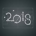 Soccer strategy for goal 2018 black board background