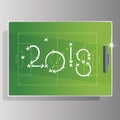 2018 Soccer strategy goal green board vector