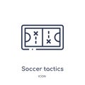 soccer tactics diagram icon from productivity outline collection. Thin line soccer tactics diagram icon isolated on white