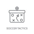 Soccer tactics diagram linear icon. Modern outline Soccer tactic