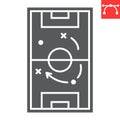 Soccer tactics glyph icon