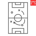 Soccer tactics line icon