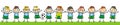 Soccer team, juniors, funny vector illustration