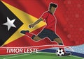 Soccer team player in uniform with state national flag of timor