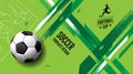 Soccer Template design , Football banner, Sport layout design, green Theme,  vector Royalty Free Stock Photo