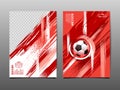 Soccer Template design , Football banner, Sport layout design, Red Theme, vector illustration , abstract background Royalty Free Stock Photo