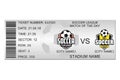 Soccer ticket design. Template for football stadium ticket. Vector.