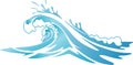Splash Surf Wave in Side View Royalty Free Stock Photo