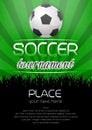 Soccer tournament background with ball