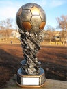 Soccer trophy ith a soccer ball Royalty Free Stock Photo