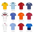 Soccer uniform or football of national teams