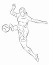 Soccer woman player,vector illustration