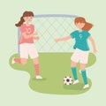 soccer women playing