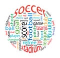 Soccer word cloud Royalty Free Stock Photo