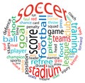 Soccer word cloud Royalty Free Stock Photo