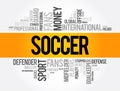 Soccer word cloud collage, sport concept background Royalty Free Stock Photo