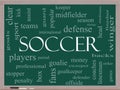 Soccer Word Cloud Concept on a Blackboard Royalty Free Stock Photo