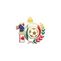 2026 Soccer World Cup Emblem with Multinational Symbols Royalty Free Stock Photo