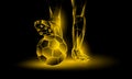 Soccer yellow neon background.