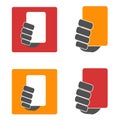 Soccer yellow and red card icons set