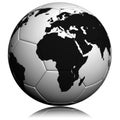 Soccerball with worldmap