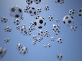 Soccerballs in front of Blue Sky Royalty Free Stock Photo