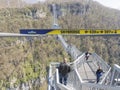 A long metal suspension bridge - tourist attraction, Sochi