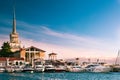 Sochi Grand Marina and luxury yachts Royalty Free Stock Photo