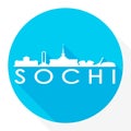 Sochi, Krasnodar Krai, Russia Flat Icon. Skyline Silhouette Design. City Vector Art Famous Buildings.