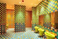 Sochi Marriott Hotel nursery room toilet with its colorful interior performed in modern original stylish and children friendly des Royalty Free Stock Photo