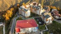 Sochi. Rosa Khutor Mountain Resort. Mountain Olympic Village. Aerial view, drone.