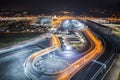 Sochi, Russia - approx. November 2014: Formula 1 track - aerial view at night