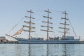 Sochi, Russia, April 29, 2017: Khersones or Chersones Three-Mast Tall Sail Ship