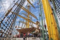 SOCHI, RUSSIA APRIL 29, 2015: Mast ship Kruzenshtern