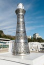 Sochi, Russia -April 13, 2023, Municipal beach Lighthouse