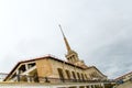 view of the spire of the building of the sea port Royalty Free Stock Photo