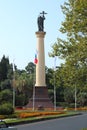 Figure of Archangel Michael against the sky in Sochi