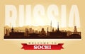 Sochi Russia city skyline vector silhouette