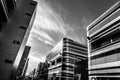 Sochi, Russia - January 3, 2018.  Modern architectural structure in the style of urban. The building of the business center Royalty Free Stock Photo