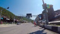 Sochi, Russia - June 2018: Asphalt road panorama on sunny summer day. Scene. Route in beautiful nature landscape with Royalty Free Stock Photo