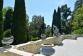 Sochi, Russia - June 5. 2018. Open terrace in House Museum S.N. Khudekov, Villa Hope in arboretum